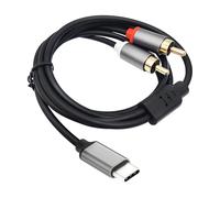 Câble Audio USB C vers 2 RCA, Adaptateur USB C Mâle vers RCA Mâle Stéréo Numérique 1M, Fiches Plaquées Or Compatible Téléphone Tablette PC vers Amplificateur Enceinte Home Cinéma Vidéoprojecteur TV