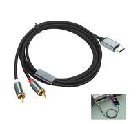 Câble Audio USB-C vers 2 RCA, Câble 2 RCA USB C Audio Stéréo pour Amplificateur Enceinte Home Cinéma Chaîne Hi-Fi Haut-Parleur Téléviseur HDTV Connectique Audio Durable avec Transfert Stable 100cm
