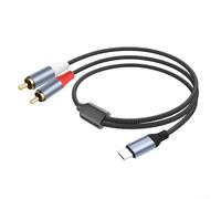 Câble audio USB C vers 2RCA, 1 à 3 mètres, convertisseur numérique/analogique avec décodeur 24 bits/96 kHz, connecteurs plaqués or pour smartphone, ordinateur portable, tablette (3 mètres)