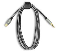 Câble Audio USB-C vers Jack 3.5mm 4 Broches Mâle Nylon Tressé 1.5m Gris