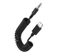 Câble audio USB-C vers Jack 3.5mm - Puluz - 1m - Son de haute qualité - Cordon spiralé - Noir