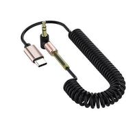 Câble Audio Usb de Type C à 3.5mm, extension à ressort coudé, adaptateur de prise de casque et de haut-parleur, adaptateur Aux USB-C