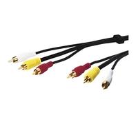 Goobay Câble RCA 50139 – 3 x RCA mâles, audio-vidéo composite, conducteur vidéo RG59, 1,5 m
