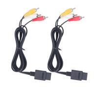 Câble audio-vidéo AV composite compatible avec Nintendo 64 et GameCube, fil de cuivre de haute qualité, connecteurs à code couleur, entrée RCA.