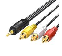 Câble audio-vidéo composite RCA pour télévision, enregistreur vidéo, DVD, connecteur audio 3,5 vers câble AV, rouge, jaune et blanc