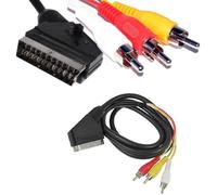 Câble Audio Vidéo Prise Péritel vers 3 RCA 21 Broches 1.5 m Interrupteur Marche Arrêt Adaptateur