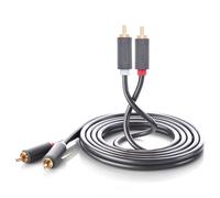 Câble audio vidéo stéréo 2 RCA 2x Cinch 5m gris