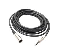 Câble audio XLR 3 broches mâle vers jack mono mâle 6,35 mm 1 m, en alliage de zinc, câble de microphone équilibré, convient pour DJ, studio, son live, noir, 10 m