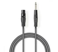 Câble audio déséquilibré - Nedis - COTG15120GY100 - 10.0 m - XLR 3-Pin Femelle - 6.35 mm Mâle