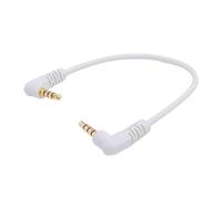 Câble auditif 20 cm 3,5 mm avec 4 connecteurs segments Doube coudé pour canal gauche/droite et microphones