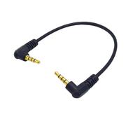 Câble auditif 20 cm 3,5 mm avec 4 connecteurs segments Doube coudé pour canal gauche/droite et microphones