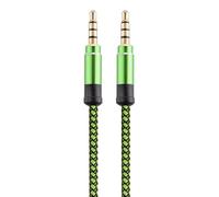 Câble Aux 30FT - Cordon audio tressé en nylon de 3,5 mm, 1/8 pouce mâle à mâle, prise stéréo | Câble auxiliaire Durable pour voiture, casque stéréo, haut-parleur de Smartphone, appareils Ecĥo, qualité
