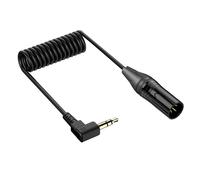 Câble auxiliaire à angle droit 3,5mm vers XLR Adaptateur de cordon stéréo jack 1/8 pouce vers mâle XLR pour ordinateur portable microphone amplificateur 30Cm/0.98Ft (mâle à mâle)
