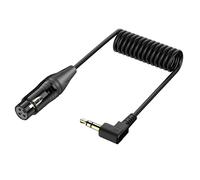 Câble auxiliaire à angle droit 3,5mm vers XLR Adaptateur de cordon stéréo jack 1/8 pouce vers mâle XLR pour ordinateur portable microphone amplificateur 30Cm/0.98Ft (mâle à female).[J131]