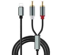Câble auxiliaire audio RCA, adaptateur répartiteur Y stéréo 2 mâles, compatible avec téléphone de voiture, amplificateur, cinéma, haut-parleur, contrôleur DJ (1 m)