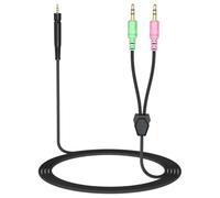 Câble auxiliaire H6Pro pour casque EPOS PC38X, GSP302, GSP301, GSP602 | Prise stéréo 3,5 mm pour PC, ordinateur portable, tablette, PS4, smartphone, microphone/audio double prise