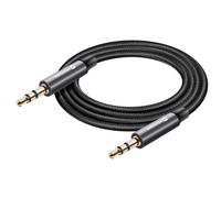 Câble auxiliaire Jack 3.5 mm compatible jack 3.5 mm Nylon Tressé 1.5m Noir