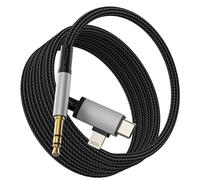 Câble auxiliaire Lightning USB C vers prise jack audio compatible avec Samsung S25 pour iPhone 17 16 15 14 Pro Max pour Apple ports 3,5 mm prise casque audio répartiteur pour iPad