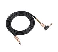 Câble auxiliaire mâle-mâle en TPE, résistant et doté d'un connecteur coudé, avec interface à ressort en forme de L pour une transmission audio