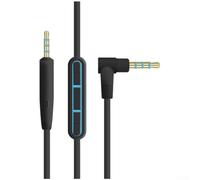 Câble auxiliaire plaqué or pour casque Bose Micro Inline 1,5 m (Noir) | Compatible avec QC25, Qc35, QC45 ; micro intégré pour les appels ; fonctionne sur iOS et pour les appareils Android