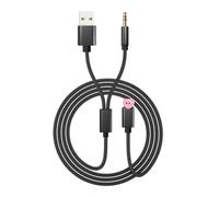 Câble auxiliaire pour iPhone en voiture, câble audio 2 en 1 USB A vers Lightning de 1,1 m, sans décalage, qualité sonore HIFI de 3,5 mm, compatible avec iPhone 14/Pro 13/Pro 12 11 pour casque stéréo