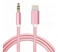 Câble auxiliaire pour iPhone, Lightning vers câble audio 3,5 mm en nylon tressé pour iPhone 12 11 XS XR X 8 7 6 iPad iPod vers voiture/maison/casque/haut-parleur, adaptateur de prise casque certifié