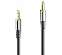 Câble auxiliaire sonero® Premium 1.5 m, câble Jack Audio 3,5 mm, adapté aux iPhones, iPads, Smartphones, tablettes PC, Voitures et Autres appareils stéréo, Noir