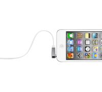 Câble auxiliare audio 3.5mm M/M plat et coudé - 90 cm - Blanc