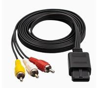 Câble AV Audio Vidéo Compatible avec Nintendo N64,Câble D'alimentation Stéréo Audio Vidéo AV RCA Compatible avec Nintendo Gamecube/N64/NGC/SFC (SNES) 1.8m