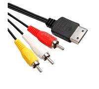 Câble AV for Console DC 1.8m, Cordon Audio vidéo Composite, Standard 3 RCA mâle à mâle, Compatible avec Console de Jeu rétro