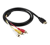 Câble AV HDMI Mâle vers 3RCA - OEM - 1,5 m - HDTV 1080P - Plaqué OR - Émetteur de signaux