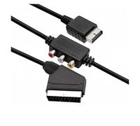 Câble AV péritel avec Sortie RCA supplémentaire for Console de Jeu Classique, 1,8 m/6 Pieds, Noir - connecteur 21 Broches + Port vidéo Composite
