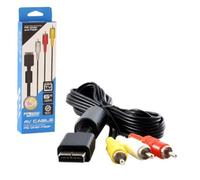 Câble AV Plaqué Or 1,82m Audio S-Vidéo Composite Pour TV Console Sony PlayStation 1 & 2 - PS1 & PS2