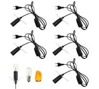 Câble avec interrupteur pour lampes de sel E14 : WIYETY Lot de 5 câbles avec interrupteur pour douille E14, 1,8 m de long et prise européenne, pour salon, chambre et bureau (noir)