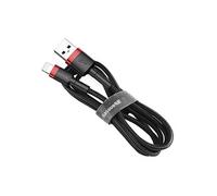 cable baseus cafule cordon en nylon durable usb / lightning qc3.0 2.4a 1m noir-rouge (calklf-b19)