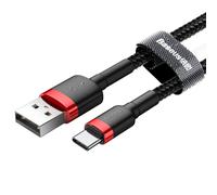 Câble Baseus Cafule en Nylon Durable USB / USB-C QC3.0 2A 3M Noir-Rouge