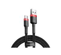 Câble USB-A micro B QC3.0 - Baseus Cafule - 1 m - Noir/Rouge - Chargement rapide - PVC