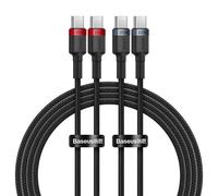Cable Baseus Cafule Usb-c To Usb-c 100w,2m, 2psc (red Black, Grey Bla