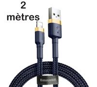 Câble Baseus Pour Iphone Tressé Nylon 2 Mètres Bleu Nuit