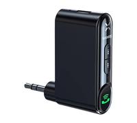 Baseus Transmetteur Bluetooth voiture – AUX 3,5 mm, Bluetooth 5.0, stéréo, Microphone, Noir
