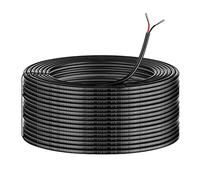 Câble basse tension de 50 m 12 V, câble d'éclairage extérieur de paysage, kit de fil de raccordement en cuivre étamé rouge et noir, 2 broches avec bobine noire