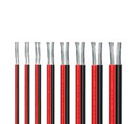 Câble basse tension isolé par PVC du fil parallèle noir rouge UL2468 16-30AWG(10m,16AWG)