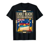 Cable Beach Drapeau de l'Australie Occidentale Océan Coucher T-Shirt