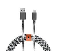Câble Belt Xl Câble De 3 Mètres Ultra Solide Renforcé De [Certifié Mfi] Câble Lightning À Usb Avec Courroie Compatible Avec Iphone/Ipad (Zebra)[CAB9162375]