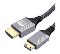 Câble bidirectionnel 4K HDTV vers mini HDMI 4K 60 Hz, compatible avec les caméscopes Hero et Raspberry Pi.(4K Grey,5m)