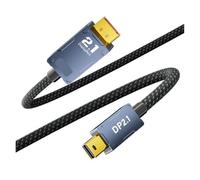 Câble Bidirectionnel Mini DisplayPort Vers DP 2.1, Bande Passante De 80 Gbit/s, Cordon HDR 16K À 60 Hz 8K À 120 Hz 4K À 240 Hz For Ordinateur Portable De Jeu(2m)