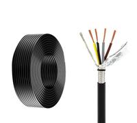 Câble Blindé 4 Conducteurs, 0,2 Mm²-2,5 Mm², Âme En Cuivre À Faible Excentricité, 25/50/100 Pieds, Isolation PVC, Ignifuge Et Résistant Au Froid, for L'audio Le Contrôle Industriel(100ft,2.50mm²-4C)