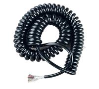 Câble blindé à ressort en PU 9 10 1214 17 21 20 25 AWG, section 28 24 22 AWG, allongement 1 2 3 4 5 6 7 8 11 12 mètres, fil télescopique spiralé(Stretch 15 meter,10 cores 22 AWG)