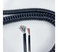 Câble blindé en spirale à ressort - Câble d'alimentation télescopique 26 AWG 0,15 mm² avec isolation en PVC résistant aux hautes températures 1 pièce(Stretch 8meter 21C 26AWG0.15sqmm)