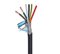 Câble blindé multicœur, Fil, câble de Signal Commande goulotte 2 mètres 22AWG métier à Tisser Plusieurs noyaux Noir(Black 1.0,2 Meter 6 Core)